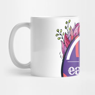 Happy Easter day. A Purple Easter Egg Mug